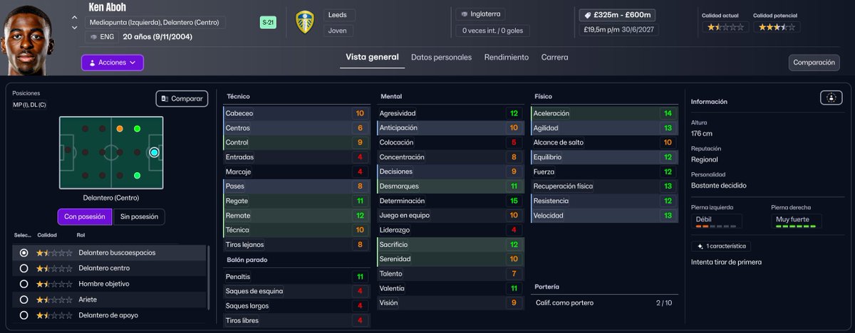 Nuevo jugador del Leeds confirmado 🟡🔵

– Potencia: considerable
– Impacto: inmediato
– Nombre: peligroso si lo dices rápido
– Precio: 325m (esto sí que es rendimiento)

Bienvenido a Elland Road, Ken Aboh.

Lo importante es que la va a meter. ⚽😉

#LUFC #FootballManager