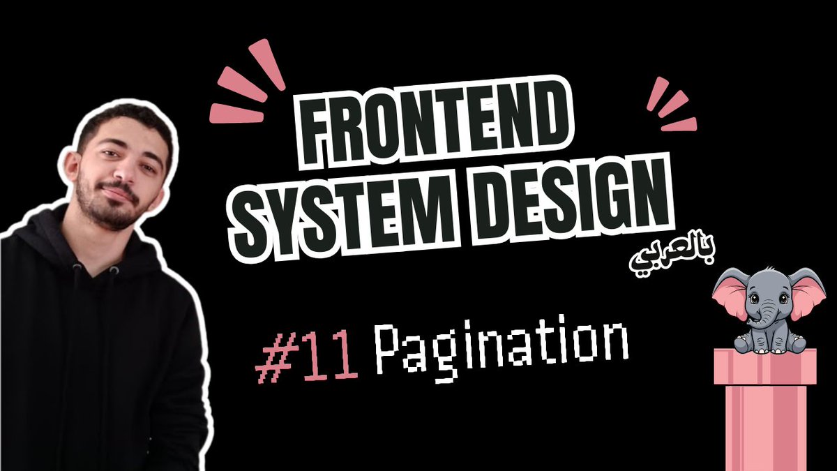 السلام عليكــــــــــــم
دي الحلقة الـ11 من سلسلة #frontendsystemdesign بالعربي

 هنتكلم في الحلقة دي علي Pagination techniques, هنعرف ايه هو الـ pagination وايه المشاكل الي بيحاول يحلها

هنتكلم علي أشكال الـ pagination من ناحية الـ UI/UX والأختلافات بينهم وهنتكلم علي الجزء الأهم