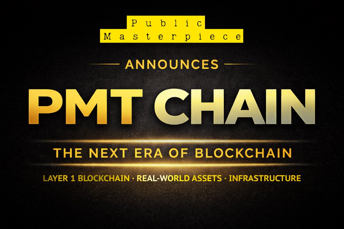 🚨 Official Announcement

Public Masterpiece is proud to announce PMT CHAIN, our purpose-built Layer 1 blockchain, designed to become the dedicated infrastructure for Real-World Asset (RWA) tokenization.

With this announcement, we also confirm a strategic repositioning of our