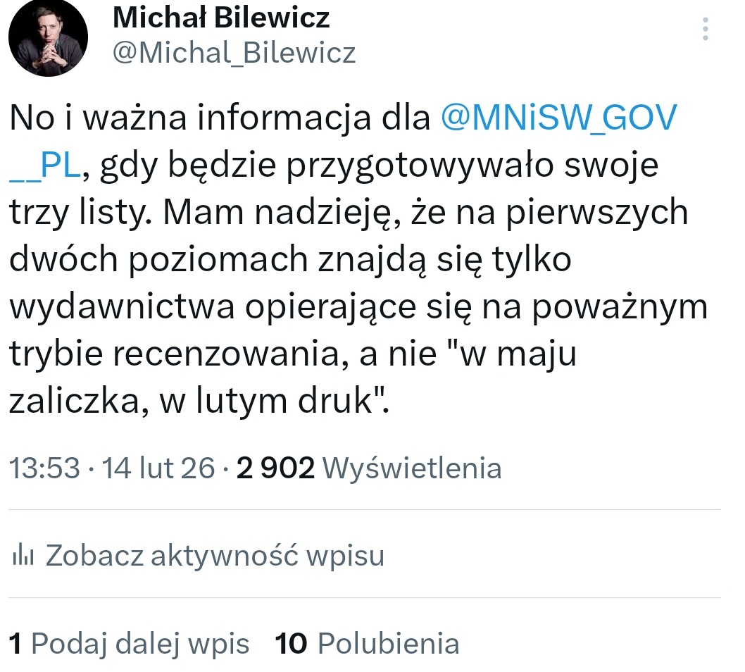 Michał Bilewicz tweet media