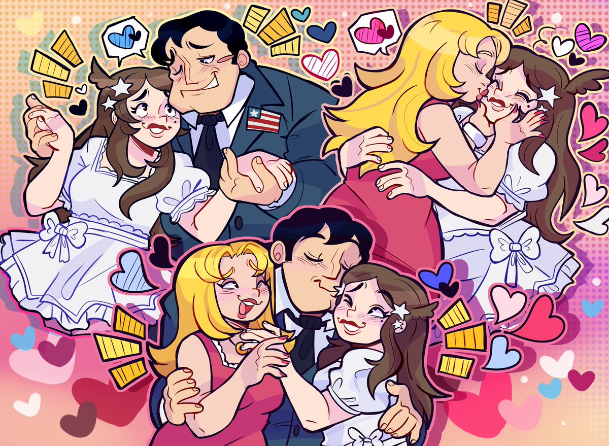 🇺🇸🪽🍷; i like it here beside you dear, you’re even more than you appear 💗

happy valentine’s day from us three to all of you! i am so fortunate to spend yet another valentine’s with my two lovely wives (*´∇｀*)

© cupiidzbow