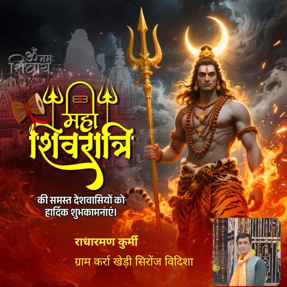 RadharamanPate2's tweet photo. ॐ त्र्यम्बकं यजामहे सुगन्धिं पुष्टिवर्धनम्। 
उर्वारुकमिव बन्धनान्मृ त्योर्मुक्षीय मामृतात्॥

देवाधिदेव महादेव की आराधना के पावन पर्व महाशिवरात्रि की सभी भक्तजनों को हार्दिक बधाई एवं शुभकामनाएं। https://t.co/k8edw3CAOU