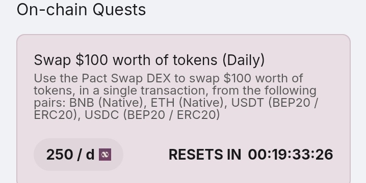 Daily swap earn points 250/day, let's go <a href="/Pact_Swap/">Pact Swap Labs</a>