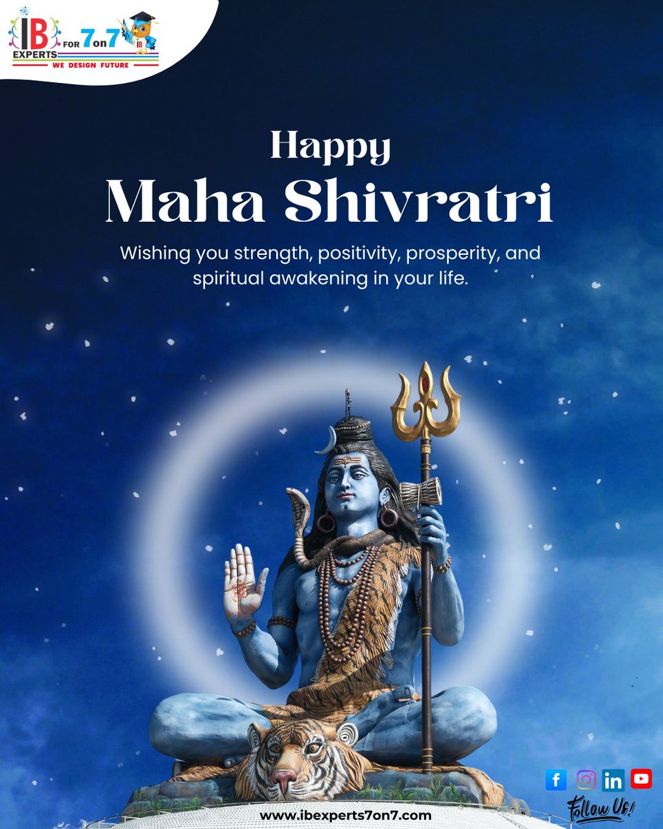 ibexperts's tweet photo. On this Maha Shivratri, embrace focus, discipline, and inner strength—values that lead to true success.
May divine energy guide your learning journey. 🔱

#MahaShivratri2026 #HarHarMahadev #FocusAndFaith #LearningWithPurpose #IBExperts7on7 #WeDesignTheFuture #ibexperts7on7 https://t.co/m6qUfDr4S8