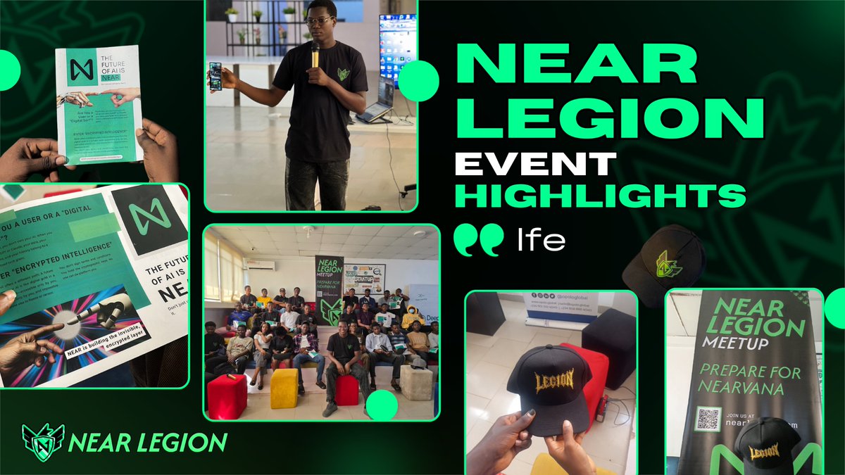 Ife 🇳🇬 showed up! 

The energy at OAU was unmatched. The NEAR Community gathered for a day of connecting, learning, and onboarding.

Huge thanks to everyone who showed up and made this event a success.

Onboarding the next wave of Legionnaires, one city at a time. ☕