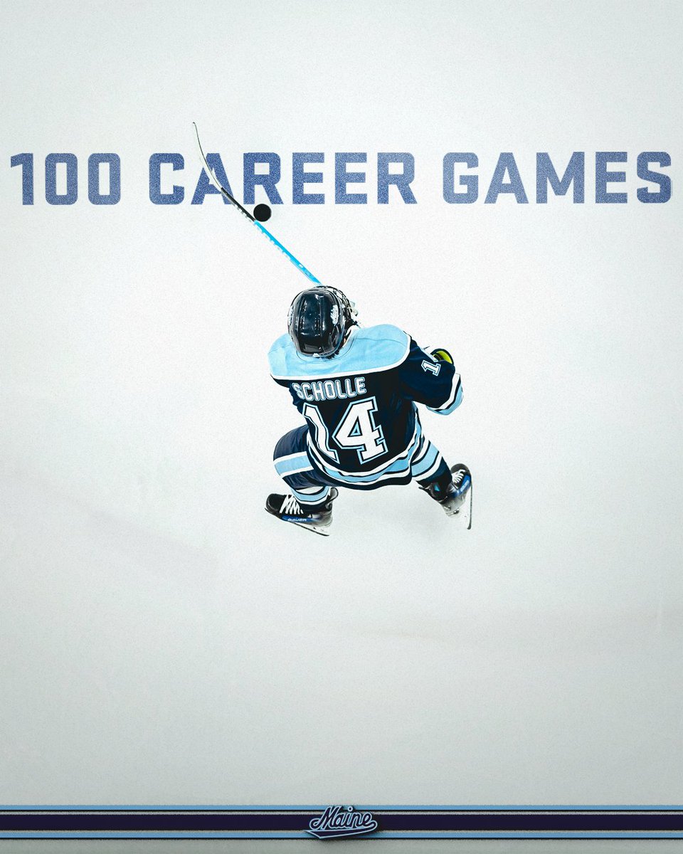 mainemhockey's tweet photo. Tonight marked 1️⃣0️⃣0️⃣ career games for Sully Scholle Ⓜ️

#BlackBearNation // #JourneyNorth https://t.co/jIKlHnod3I
