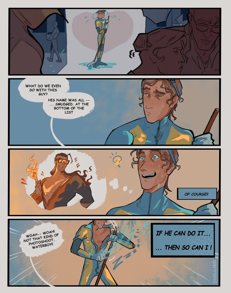 the comic where flambae haunts the narrative (happy vday) #dispatch #waterboy #flambae