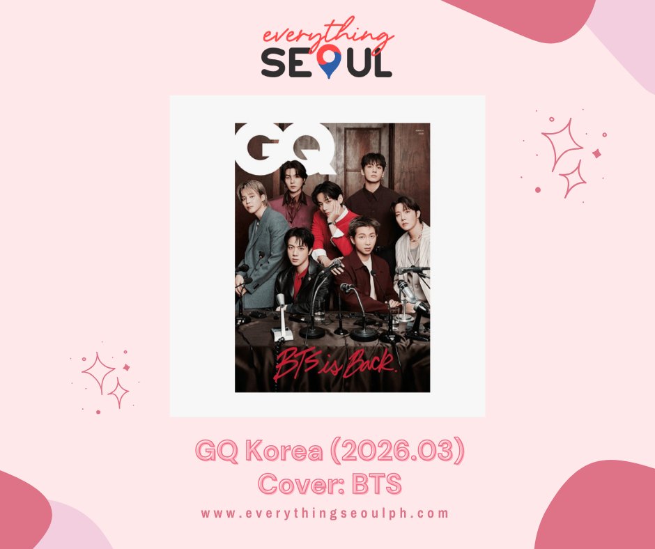 evrythingSeoul's tweet photo. #EverythingSeoulPHGO

GQ Korea (2026.03) (Cover: #BTS)
✨₱650

🔻Payment Terms:
❗️50% downpayment on or before March 1
❗️Remaining balance once onhand

🔻To order: https://t.co/CKZs0g8QCV https://t.co/ScfygDnJyA