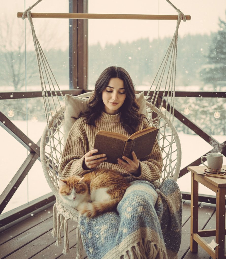 كتاب وقطّةٌ
وكوبُ قهوتها
يستمعون لنغم ابتسامتها
تترك كل ما حدث
تنتشي من عطرها
صباحٌ مفعم بالأمل
وحيدةٌ لا تخاف الوحدة
تجيد الاتّكاء على نفسها
تجلس على ارجوحتها
كأنها ملكة على عرشها
تميل للعالم بطيبة قلبها
نقية الوجد، بريئة النوايا
الخير في أعماقها يتّوقد
جميلة الروح
سماهر✍️