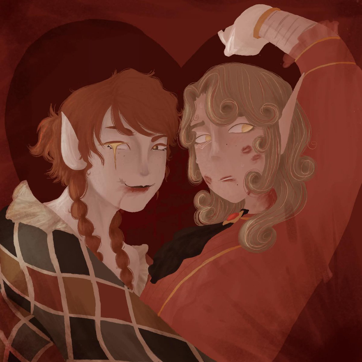 Almost didn’t make it in time there is literally like 15 minutes left of Valentine’s Day anyway. My yaoi (beautiful ginger belongs to <a href="/gloomyoomyy/">Gloomy</a>) #dnd #oc