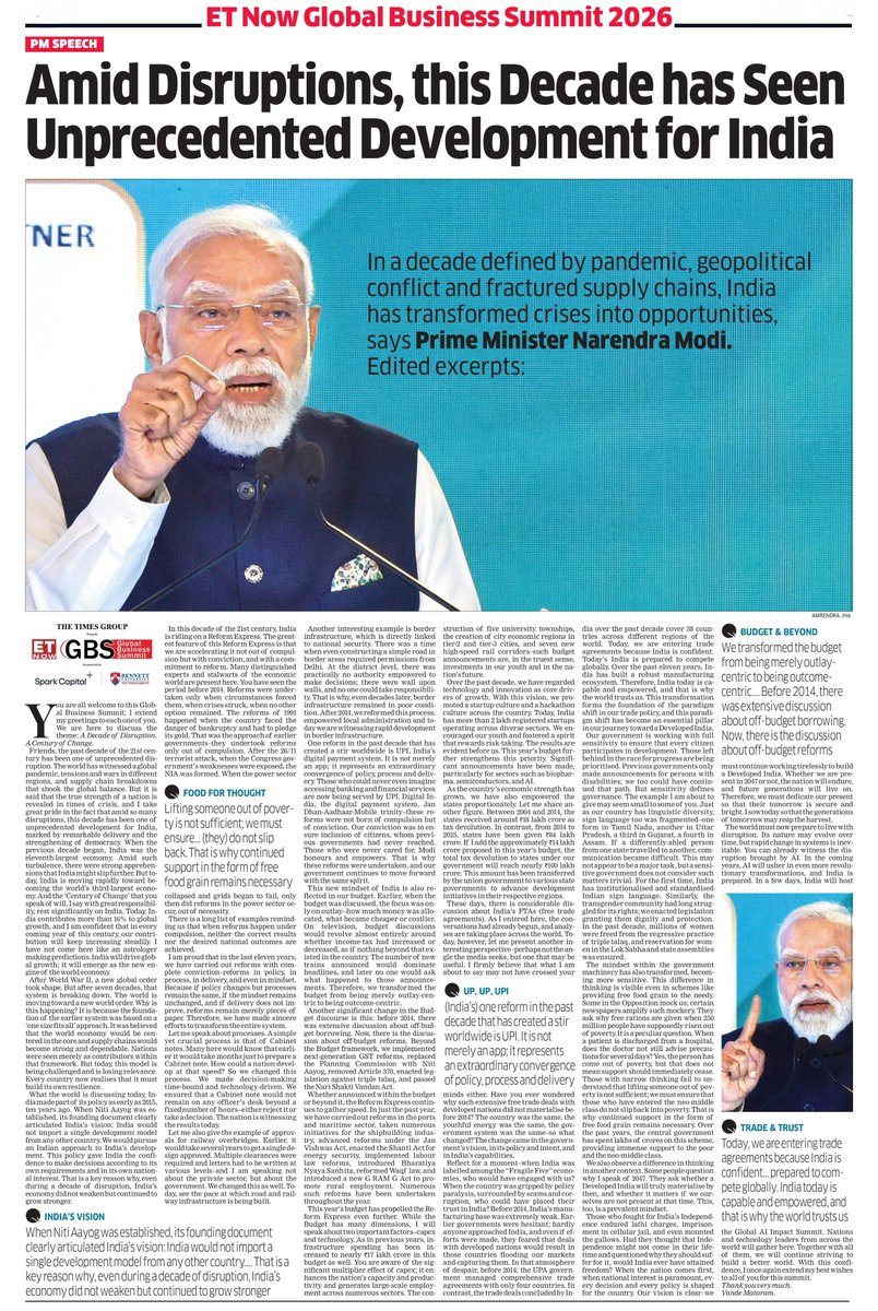 What a decade it has been of growth, reforms, opportunities and delivery. <a href="/narendramodi/">Narendra Modi</a> <a href="/PMOIndia/">PMO India</a> <a href="/EconomicTimes/">Economic Times</a> <a href="/UnivofDelhi/">University of Delhi</a> <a href="/AICTE_INDIA/">AICTE</a>