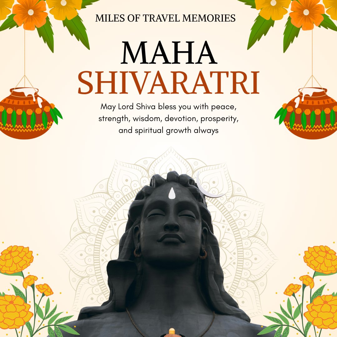Bhuvana200717's tweet photo. On this Maha Shivaratri, may Lord Shiva bless your journey with peace, strength, and new beginnings. 🕉️✨ #MahaShivaratri #MilesOfTravelMemories https://t.co/e4r53FF3yp