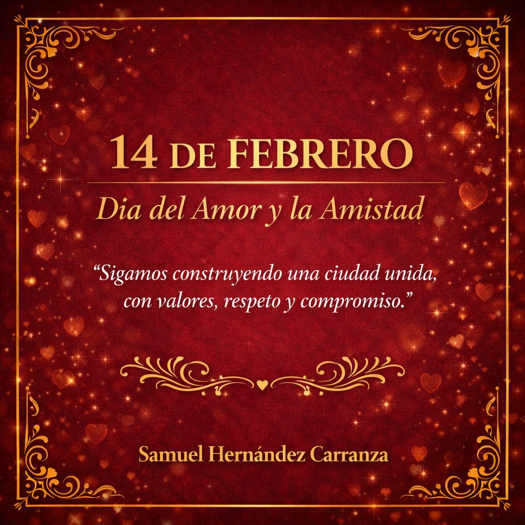 Hoy, 14 de febrero, celebramos el valor del amor y la amistad como pilares fundamentales de nuestra sociedad.

En Puebla Capital creemos en una ciudad unida, donde el respeto, la solidaridad y el compromiso fortalecen nuestros lazos todos los días.

Que esta fecha nos recuerde