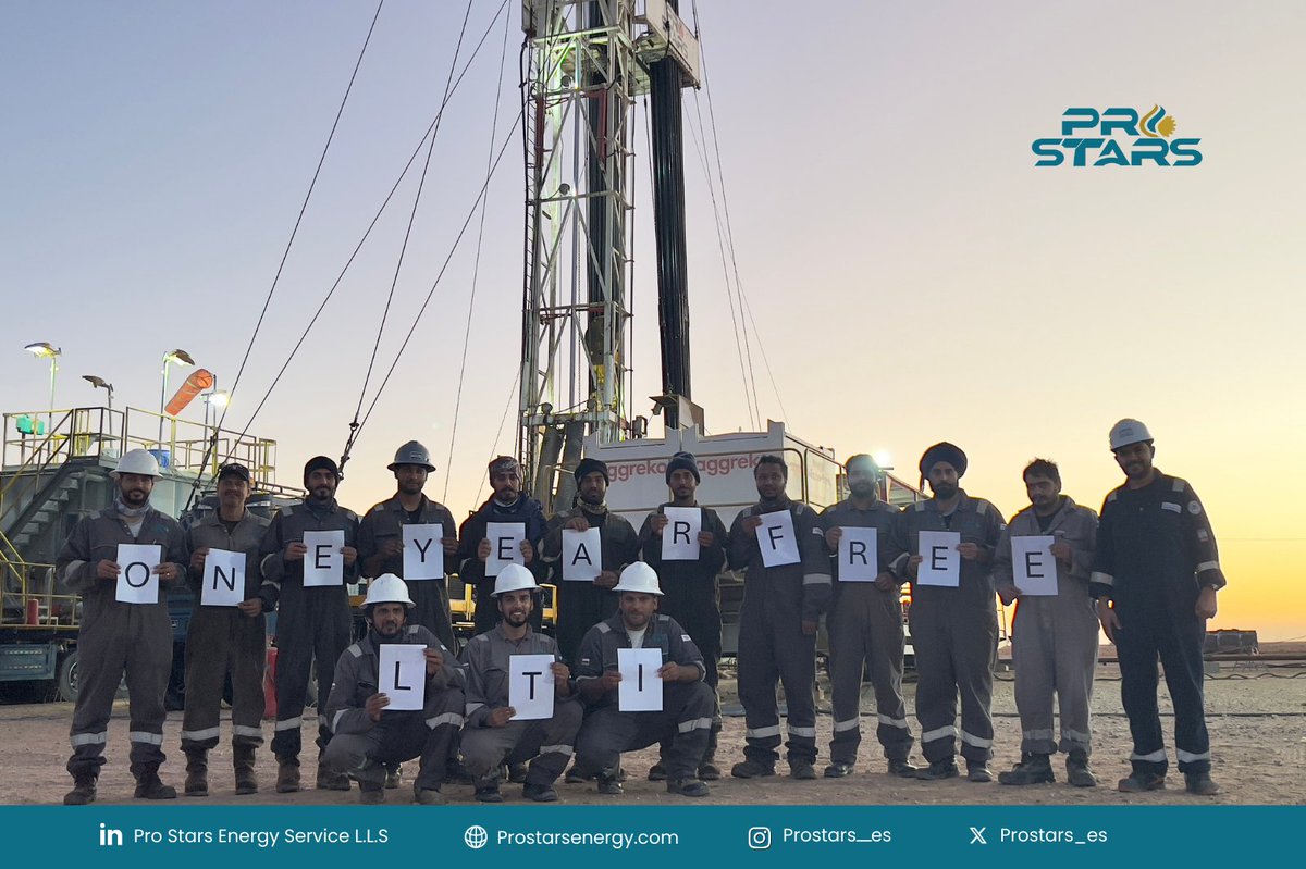 prostars_es's tweet image. Congrats WPH-3 Team, Daleel Field! 1-year LTI-free since Jan 4, 2026, 👏 A milestone of leadership, teamwork &amp;amp; safety commitment. Proud of the team for leading by example!
#ProStars #SafetyFirst #Leadership #Teamwork