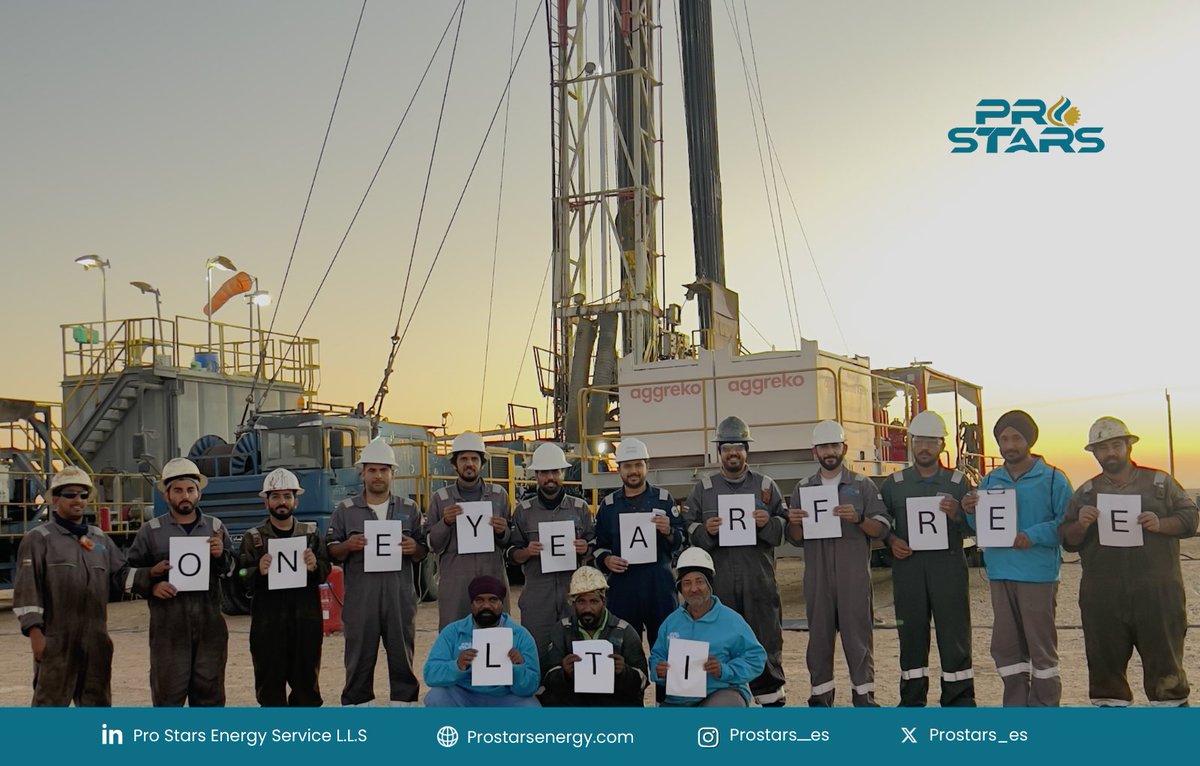 prostars_es's tweet image. Congrats WPH-3 Team, Daleel Field! 1-year LTI-free since Jan 4, 2026, 👏 A milestone of leadership, teamwork &amp;amp; safety commitment. Proud of the team for leading by example!
#ProStars #SafetyFirst #Leadership #Teamwork