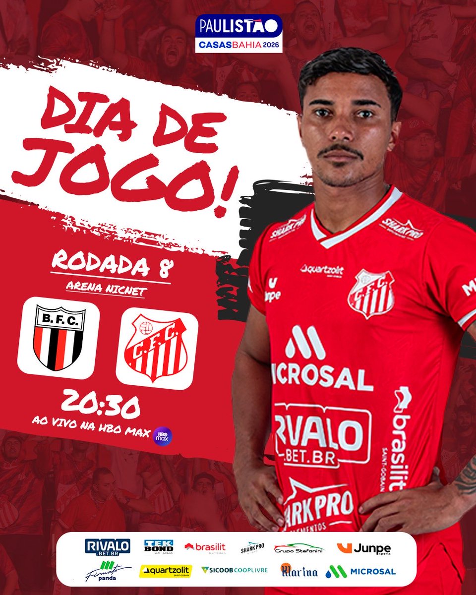 DIA DE DECISÃO 🔴⚪️🔥

Logo mais o Capivariano vai a campo em Ribeirão Preto tentar a classificação inédita para a segunda fase do Paulistão diante do Botafogo.

Todas as emoções da partida você leitor acompanha ao vivo na HBO Max a partir das 20h30. 

Vamos juntos 🔴⚪️🔥
