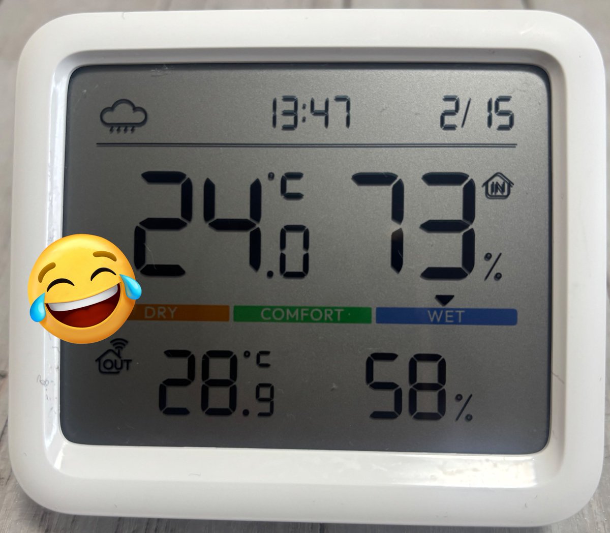 直射日光が当たっている外の温度計が29℃！？
これが2月かあ