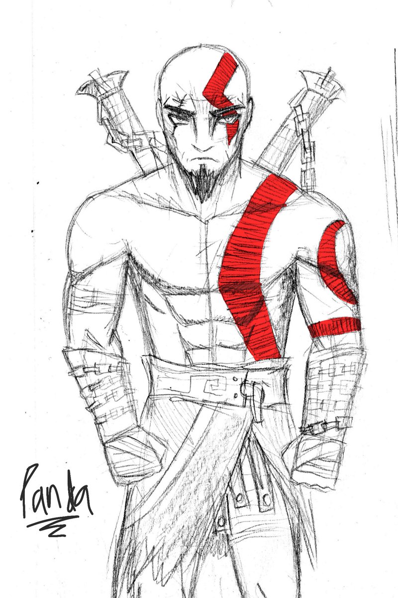 Panda_Panda86's tweet photo. Kratos sketches I drew because Trilogy remake is so hype 😭🙏  #GodOfWar #GodofWarTrilogyRemake https://t.co/6gj3q1tTC6