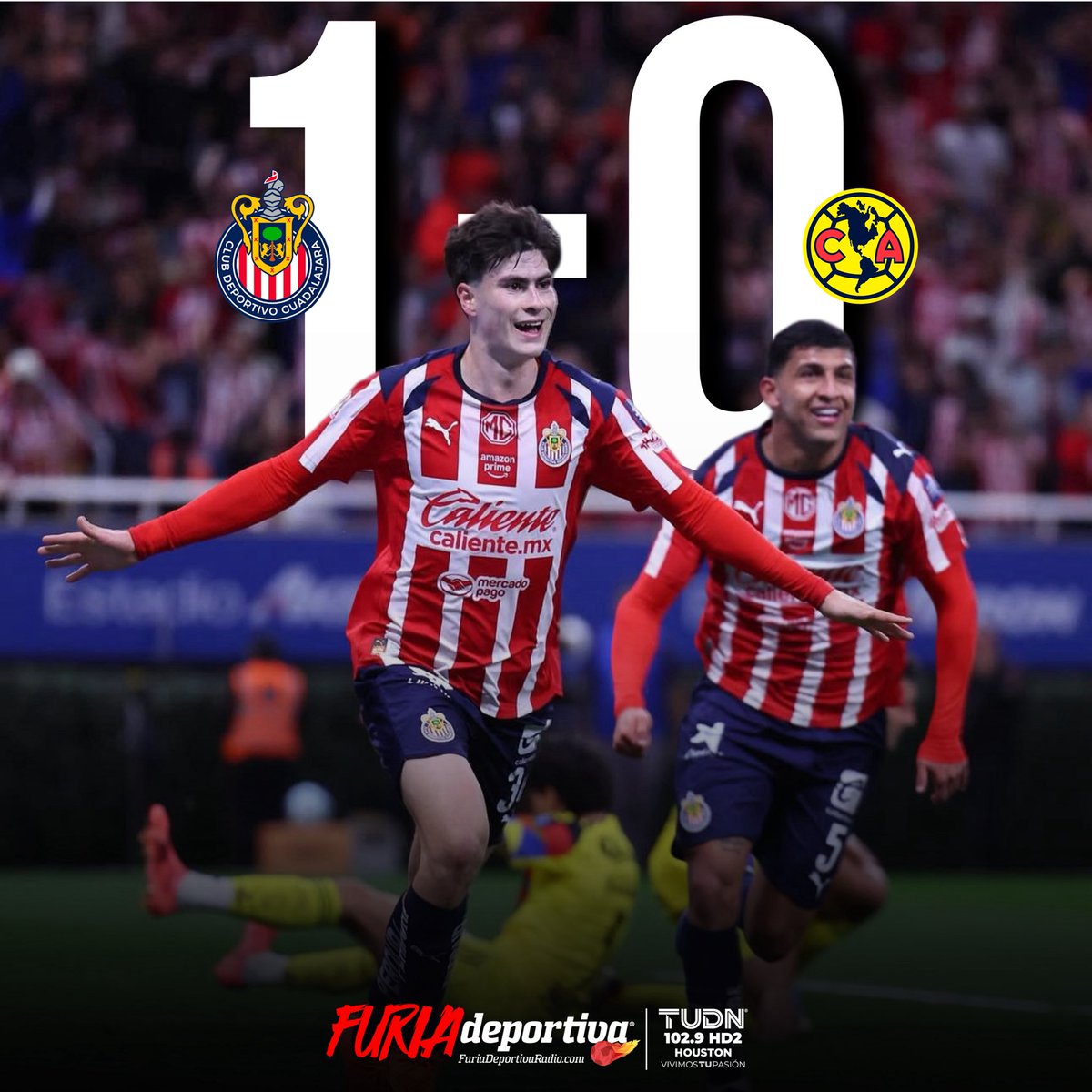 #FuriaDeportiva

¡CHIVAS MANDA EN EL CLÁSICO! 🔴🐐

Las Chivas vencen al América con gol solitario de la “Hormiga” González y se quedan con una edición más del Clásico Nacional.

📸 Chivas

#Chivas #América #ClásicoNacional #LigaMX