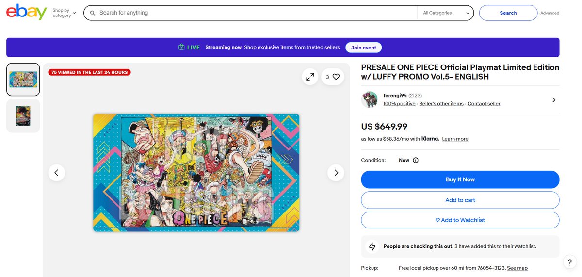 CaptnZach's tweet photo. @ONEPIECE_tcg_EN This is why you need to print to demand, and not create artifical scarcity with a 2-3 minute order window... https://t.co/d0rEjQfRW3