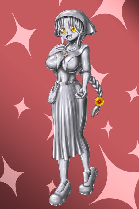 pixivにも投稿しました。久しぶりの生体金属娘で「スカウンジウム」です。スウェーデンの伝統衣装とかクルビッツ模様は難しすぎたので、やんわりと取り入れました_(:3√∠)_ファンボックスもちょっとだけだけと投稿するやで 