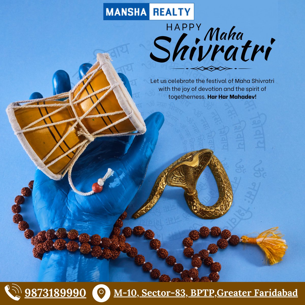 mansharealty's tweet photo. 🕉️🏡This Maha Shivratri, may Lord Shiva bless you with strength, stability, and a home filled with peace. 🕉️Mansha Realty wishes you and your family a blessed and joyful Maha Shivratri! 🙏
#MahaShivratri #HarHarMahadev #Shivratri2025 #ManshaRealty #DivineBlessings #NewBeginnings https://t.co/KUTyvVdIM2