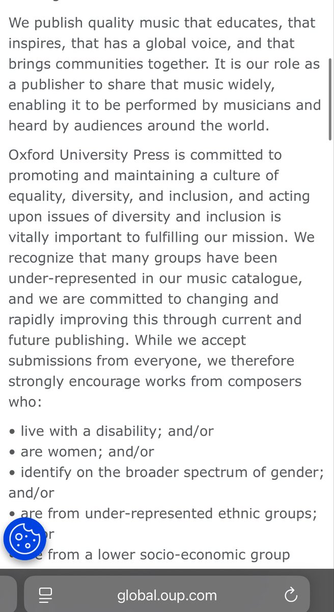 MusingMusicianX's tweet photo. “While we accept submissions from everyone, we therefore strongly encourage works from composers who…”
It’s hard to overstate how much leftist ideology pervades the arts from the ground up. https://t.co/4yFBFXdRON