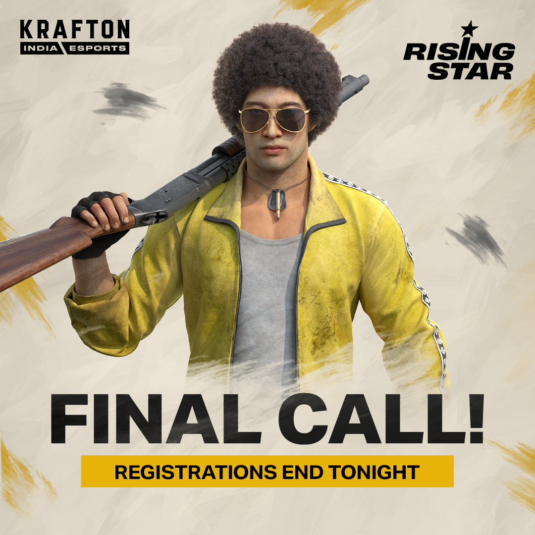 It's the final call! This is your last shot to step in, stand out, and own your moment.
Rising Star is built for undergods who are done waiting and ready to be seen ⭐

Registrations end tonight: bit.ly/RisingStar2026

#RisingStar2026 #RisingStar #KraftonIndiaEsports #KIE #BGMI