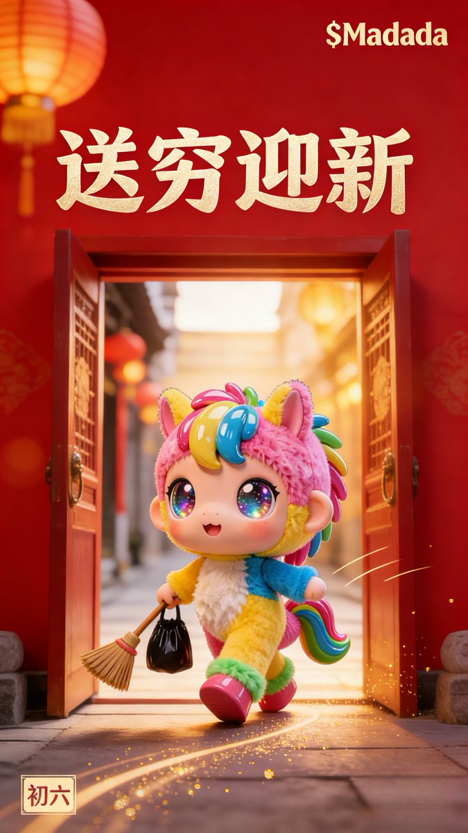 MadadaIP's tweet photo. Out with the old, in with the new 🧧✨
Day 6 of Lunar New Year — a fresh start.
Sweep away worries, welcome new opportunities.
Light steps. Steady progress. 🐴
$Madada #Madada #LunarNewYear https://t.co/DbZUkVIFNU