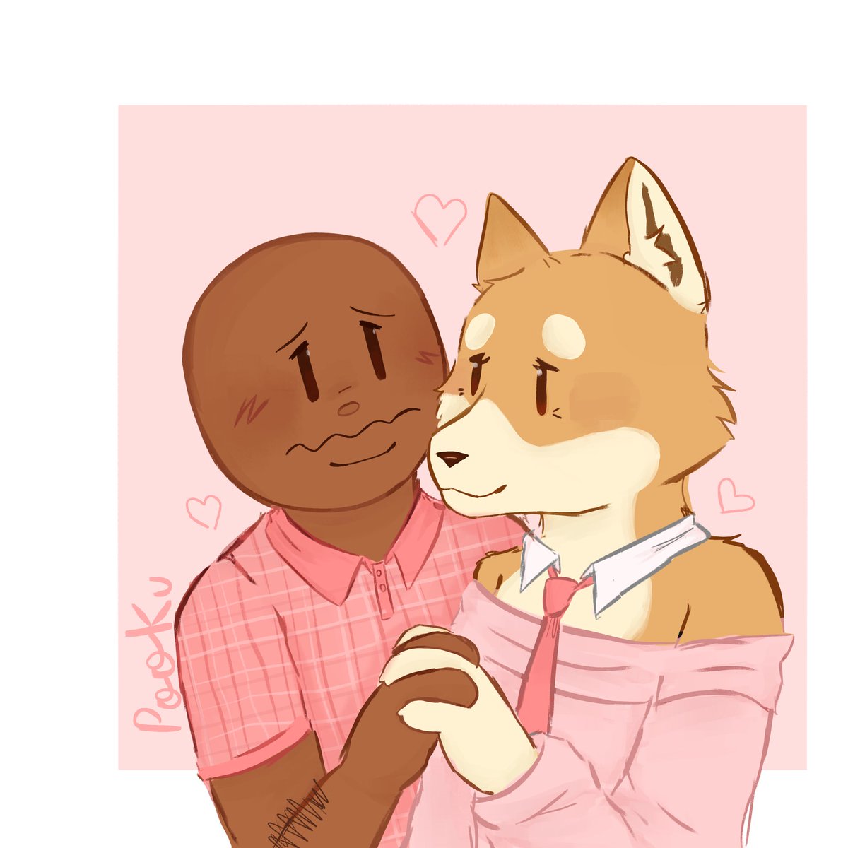 PookuX's tweet photo. Feliz san Valentín! ;33 acá dejo un Doodle de mi selfship y una curi jeje #selfship #dogmantwt #HappyValentinesDay #dogmanchief https://t.co/3zCzBdSH9z