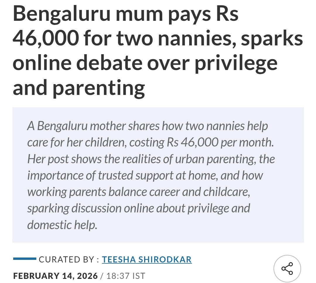 This is called prachaand ch*t*yappa of modern feminism. A mother-in-law and father-in-law could have cared for children for free and they could have given their properties also to the woman and her children.

This woman is paying for her so called independence and party animal