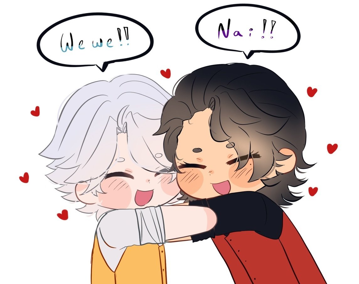 Unos chibis Wrice para desearles un San Valentín atrasado wjwjwj perdonen, he estado medio mal por el dolor en mi ojo