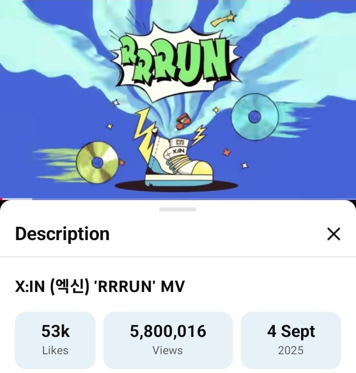 XINSTREAM's tweet photo. #update #YouTube

X:IN "RRRUN" mv now reached 5.8m views and 53k likes on YouTube 🥳 🎉 ✅️

#XIN #XIN_Rrrun https://t.co/K4n707lfJ7