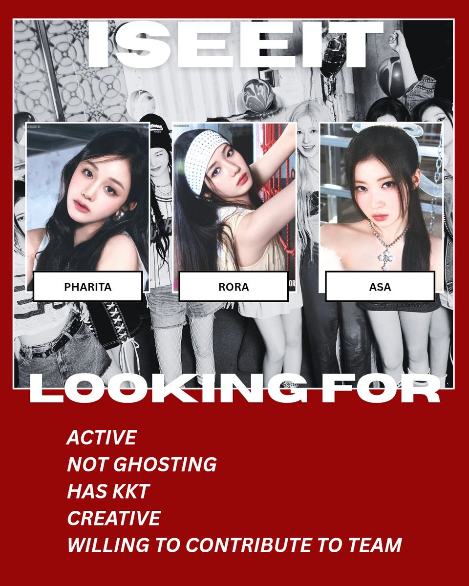 ㅤㅤㅤㅤ
ㅤㅤㅤㅤ
Hello 👋🏻 

I'm currently looking for my missing members for <a href="/ISEEITWT/">ISEEIT.</a> if you interested and want to be part of us don't hesitate to reach me out✨️

We looking for active and not a ghosting-ghosting club
ㅤㅤㅤㅤ
ㅤㅤㅤㅤ