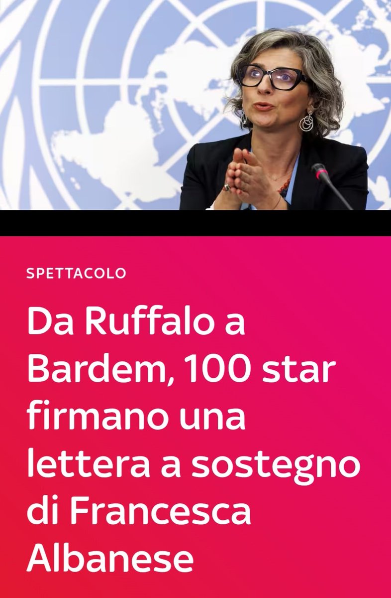 Losso criticare Albanese per alcune sue dichiarazioni, ma non posso fingere che per quanto riguarda Gaza, abbia torto. Ritengo la richiesta di dimissioni una vergogna. Si dovrebbero dimettere tutti quei capi di Stato che fingono di non vedere i crimini che commette Israele! 🤫🤫