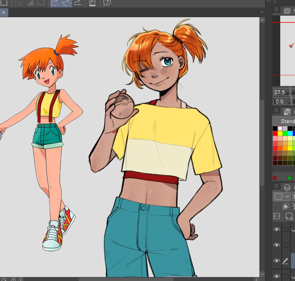 BaileyForms's tweet photo. Had the sudden urge to draw Misty last night. But I'm not gonna finish it. https://t.co/SBijWYC91l