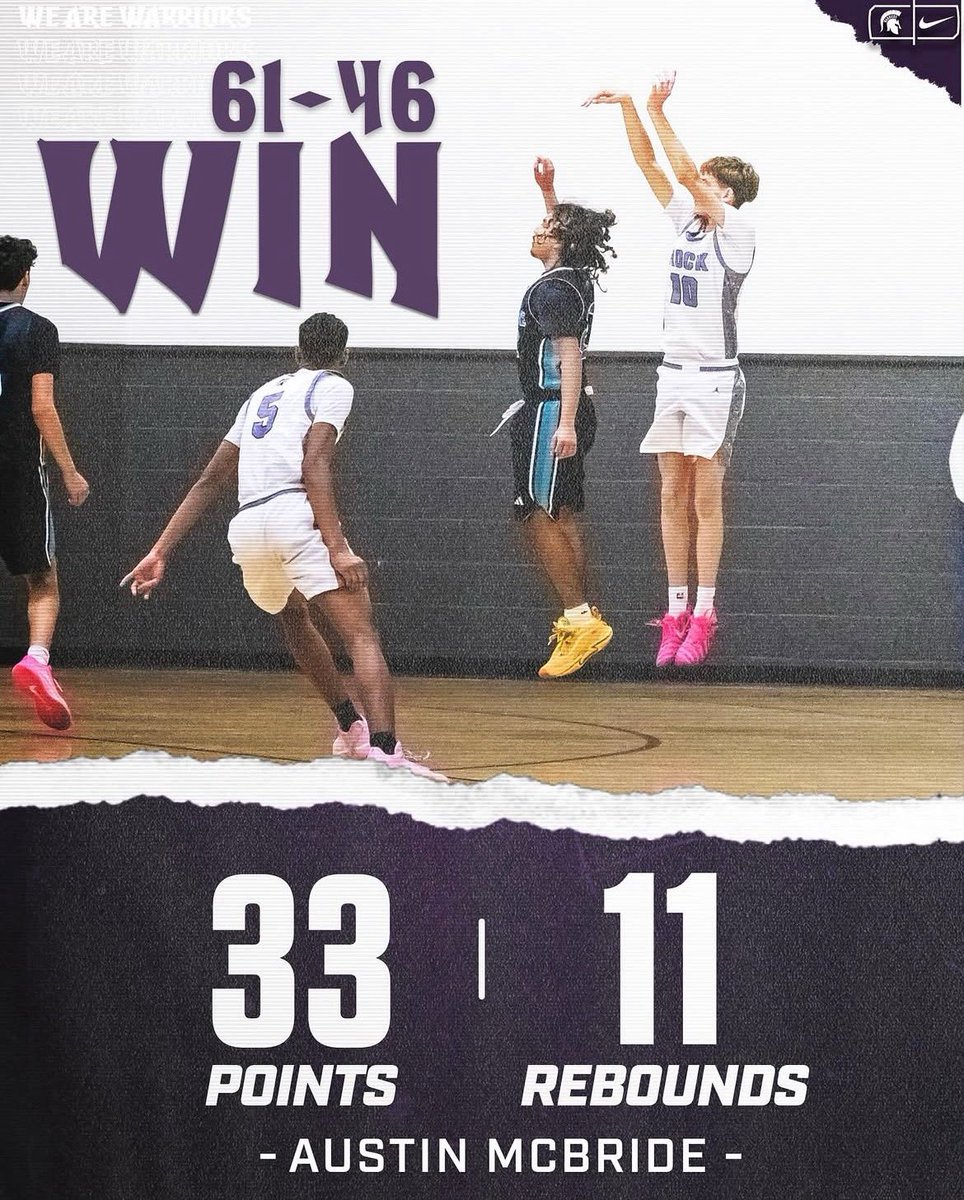 Sophomore Austin McBride (2028) dropped 33 points on 7/14 from 3. He also grabbed with 11 rebounds. 

It’s been a great year for the young man as he has averaged 11 PPG,  9.7 RPG.
 @ra_warriors @fulltimehoops1 @sdprepinsider