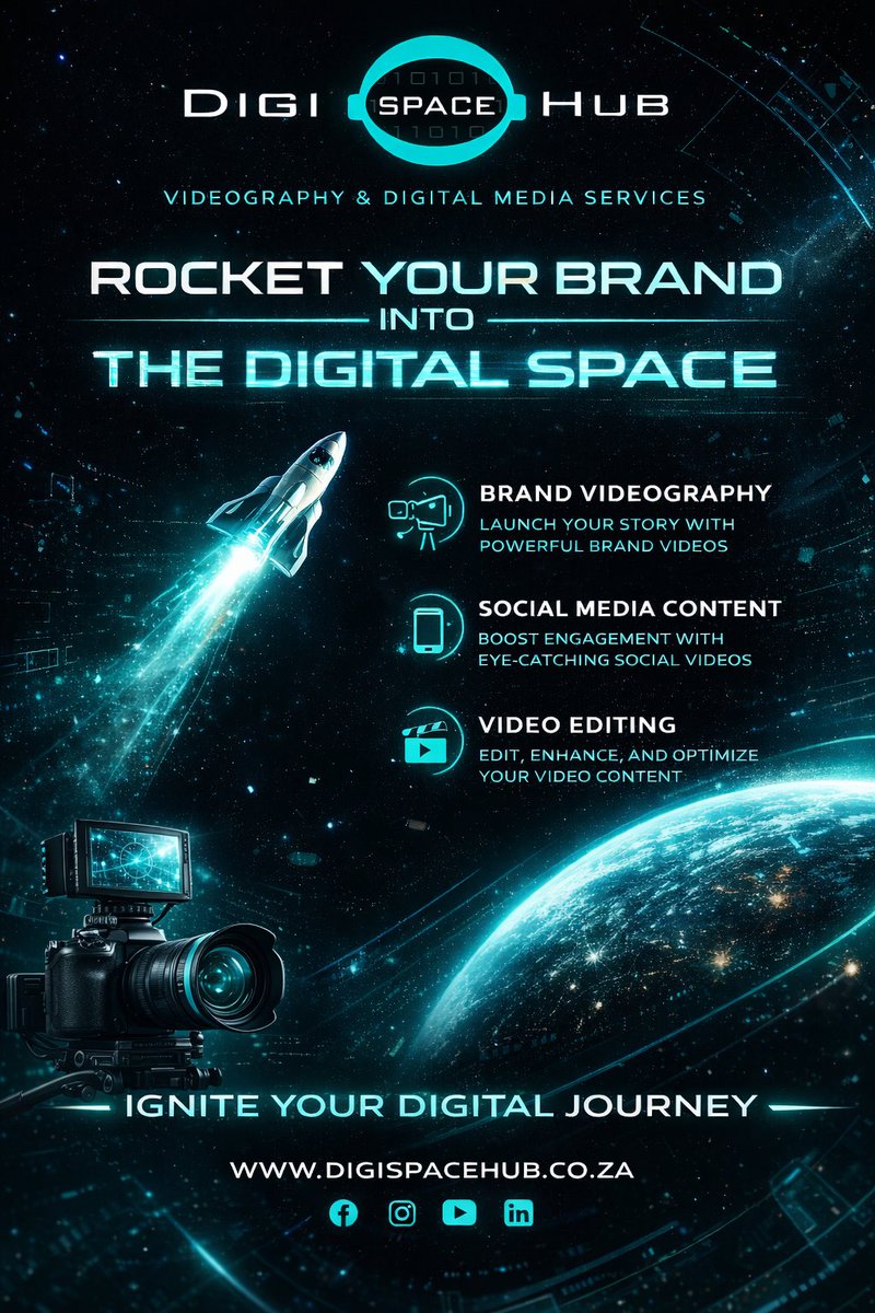 DigiSpaceHub's tweet image. Rocket your brand today - Digispacehub.co.za 

#Videography #DigitalMedia #Digispacehub