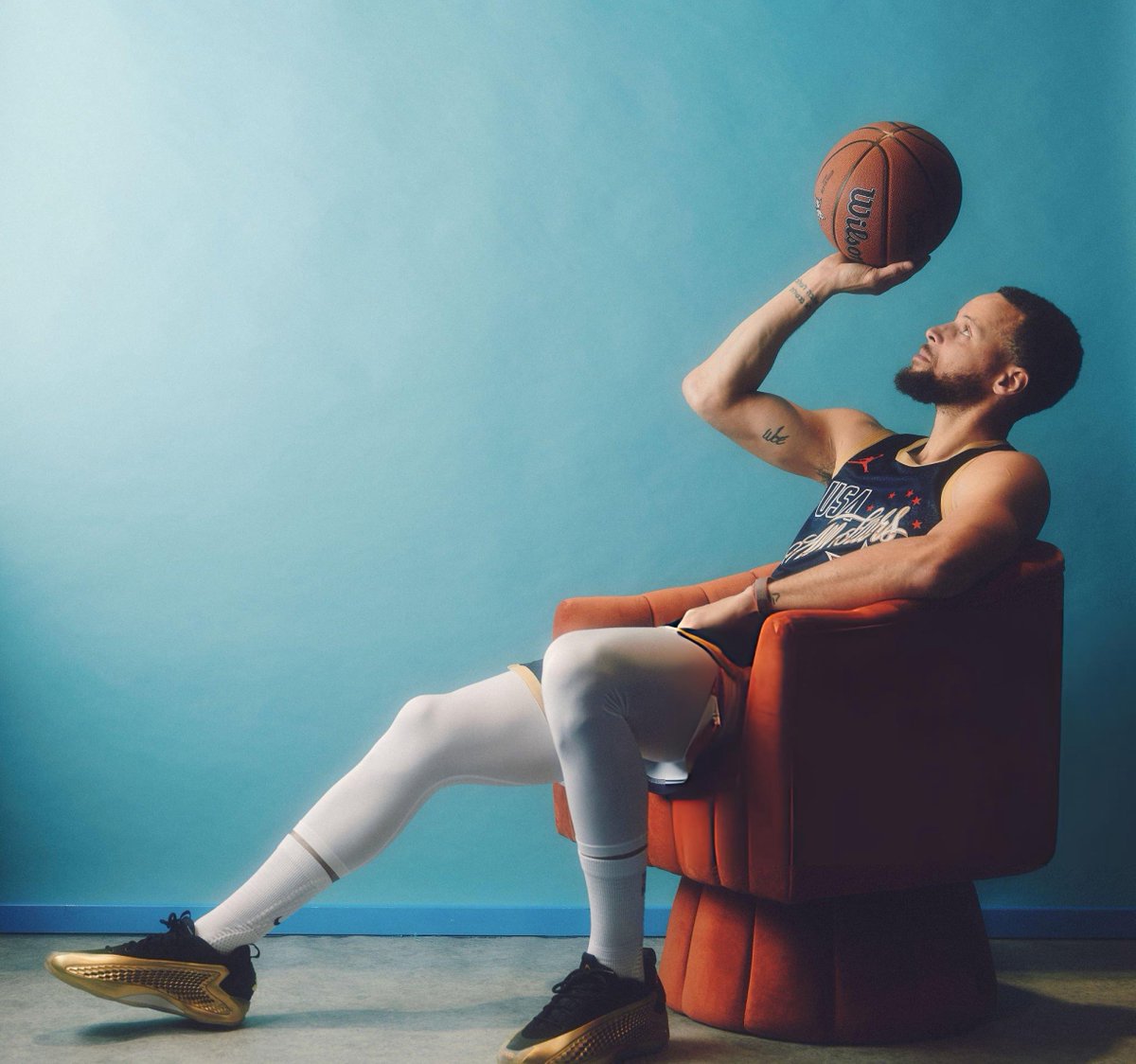 Steph Curry for #NBAAllStar Team Stripes 🇺🇸