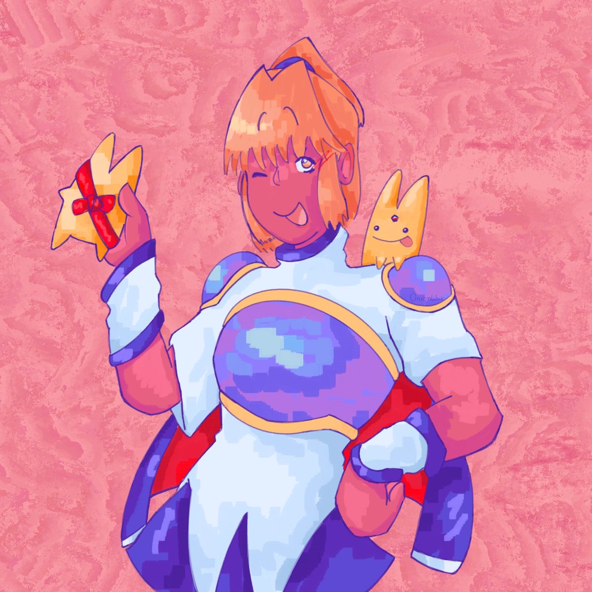 Arle made some Carbuncle shaped chocolates to share with her friends🍫 

It’s still Valentine’s Day for me and I really wanted to draw Arle 
Good Night!
#puyopuyo #Arle #ぷよぷよ #アルル