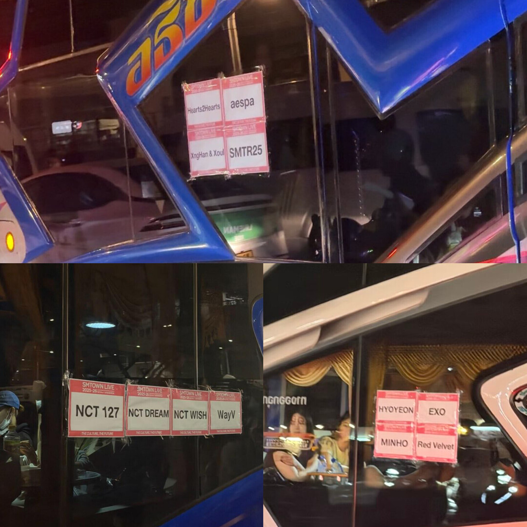 starfess's tweet photo. rombongan bus 1: hearts2hearts, aespa, xnghan, smtr25
rombongan bus 2: nct 127, nct dream, wayv, nct wish
rombongan bus 3: hyoyeon, exo, minho, red velvet

-star https://t.co/LBaP7VOk3Z