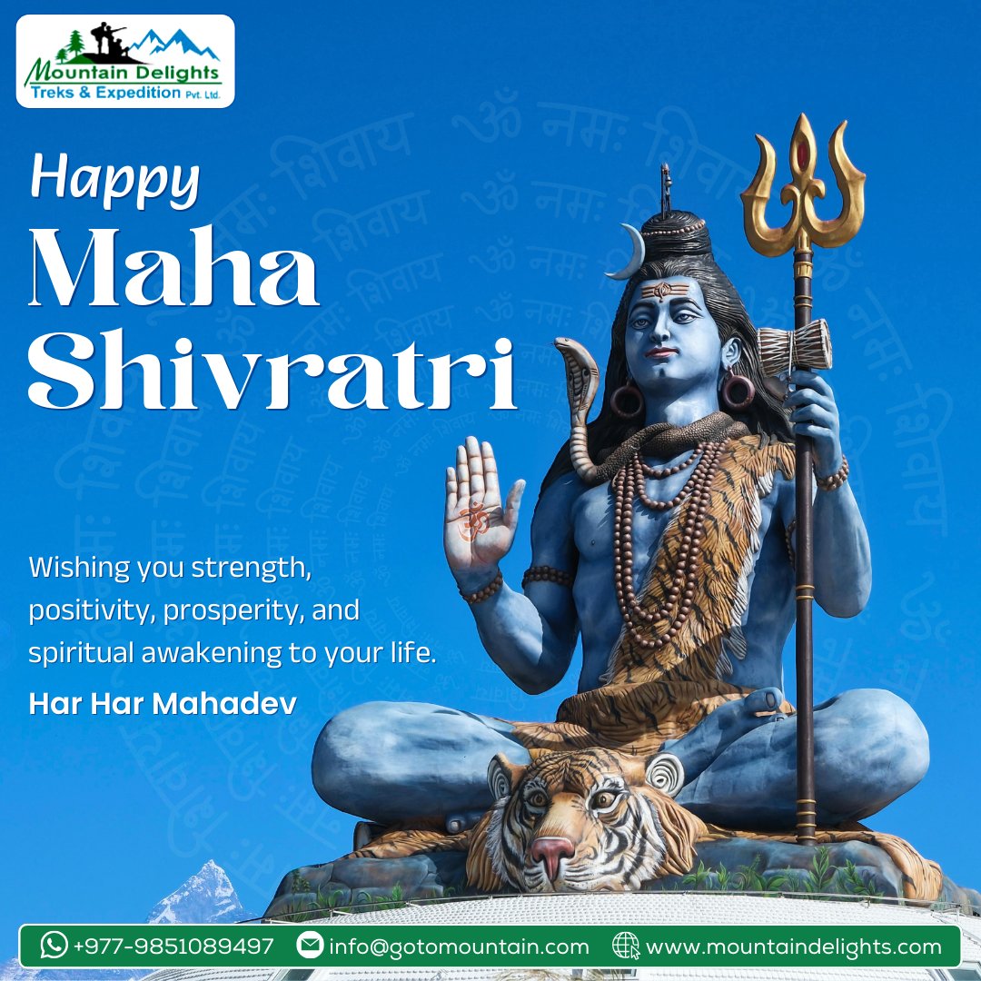 DelightsTrek's tweet photo. "Wishing everyone a blessed Maha Shivaratri filled with devotion, inner peace, and the divine grace of Lord Shiva." https://t.co/3RIoDNHqjr