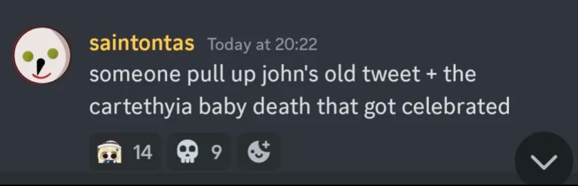 mrpokke's tweet photo. "I can't care about the fact that his mother will not have a place to live."

A bold statement.

Saintontas, you wouldn't mind me showing the world that you are willing to go as far as weaponizing the death of a real life infant to fuel gacha tribalism?

Kindly address this. https://t.co/wJFnUUdaIF
