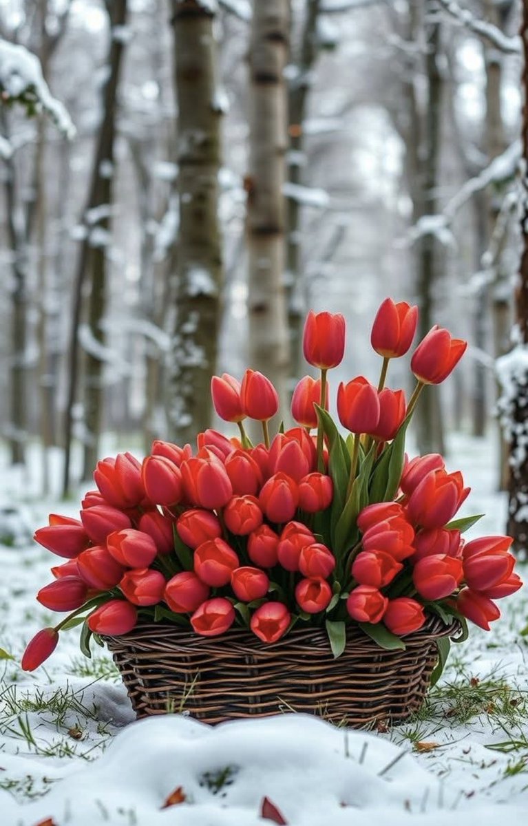 Dzień dobry. 
Znowu przymroziło❄️❄️
Miłej, 
spokojnej niedzieli 😊
🌷🌷🌷