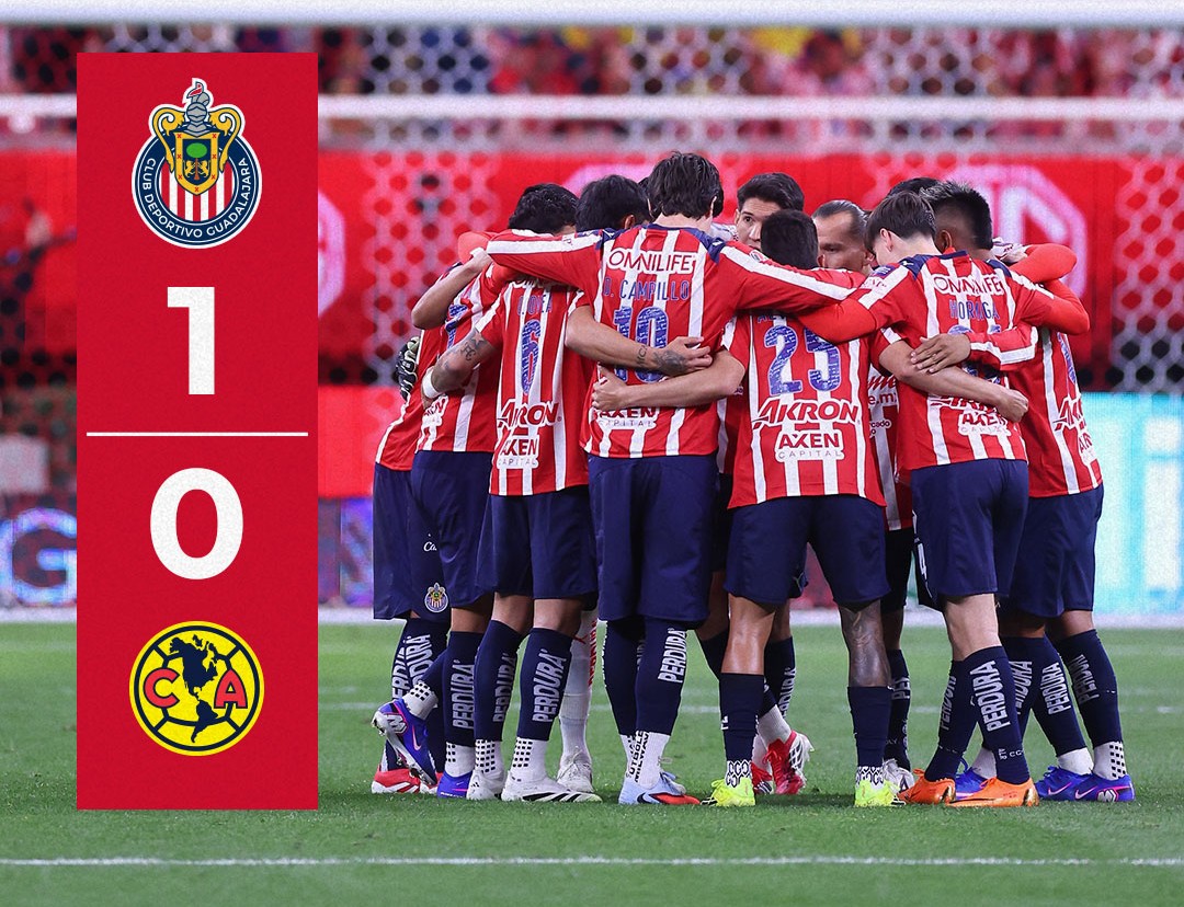 🔥⚽ ¡Es Rojiblanco el #ClásicoNacional! 🐐

#Chivas derrotó 1-0 al #América en el 🏟️ Estadio #Akron y se quedó con la edición 195. 
Gol de Armando "la #hormiga"González y lograr 6 de 6 en el #Clausura2026 . las águilas 🦅 apretaron al final, pero no les alcanzó. 💥