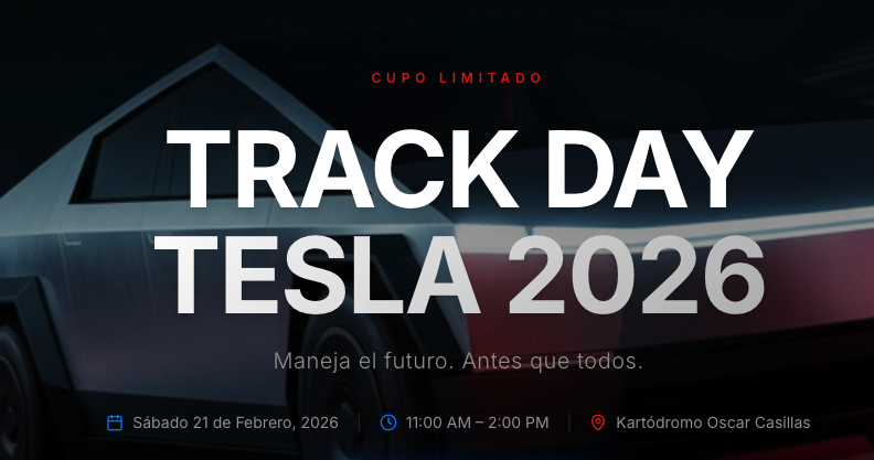 MexicoTesla's tweet photo. Vive el Track Day Tesla 2026 este 21 de febrero en el Kartódromo Oscar Casillas de Guadalajara. Disfruta la revelación oficial en México del nuevo Model Y Standard, prueba en pista el Model 3, Model Y y Cybertruck, participa en sorteos de merchandise oficial y accede a promociones exclusivas de nuestros patrocinadores. Cupo limitado. Registro gratuito obligatorio.
https://t.co/OgKJ2iLFEG