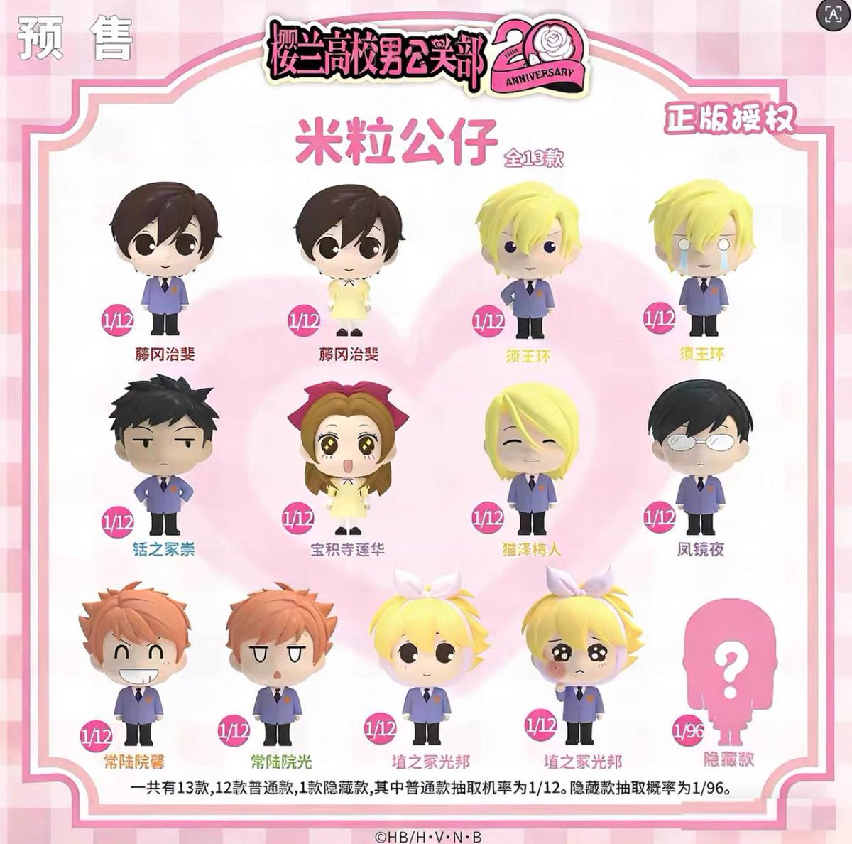 [#แงวส้มพรี] Ouran High School Host Club กล่องฟิกเกอร์จิ๋ว

ขนาดราว 2.5 cm

สุ่มละ 115 ไม่รับมัดจำ
Box 860 มัดจำ 500
รวมส่งทุกอย่างแล้วยกเว้นค่าส่งในไทย

❣️กล่องนอกอาจบุบระหว่างขนส่ง

::สั่งรอบแรก 22/02 หลังจากนั้นสั่งได้เรื่อยๆ จนกว่าจะหมด::

౨ৎ พร้อมส่งในจีน
౨ৎ