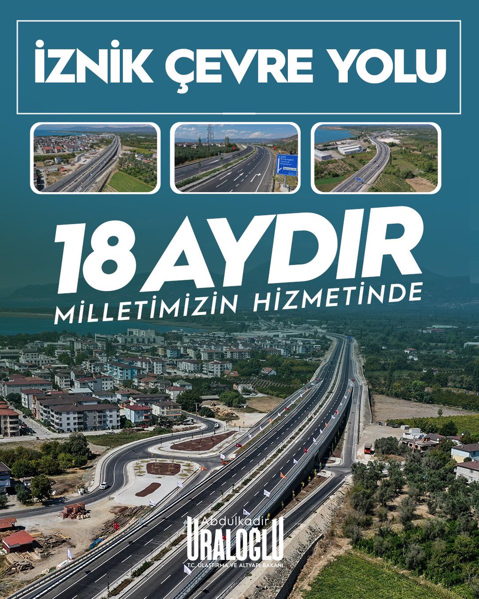 📍 Bursa

🛣️ İznik Çevre Yolu, 18 aydır milletimizin hizmetinde.

🏛️ Anadolu’nun ilk Türk başkenti İznik’te ulaşımı rahatlatıyor,
tarihe ve kültüre yapılan yolculuğu konforla buluşturuyoruz. 

#TürkiyeHızlanıyor 🇹🇷