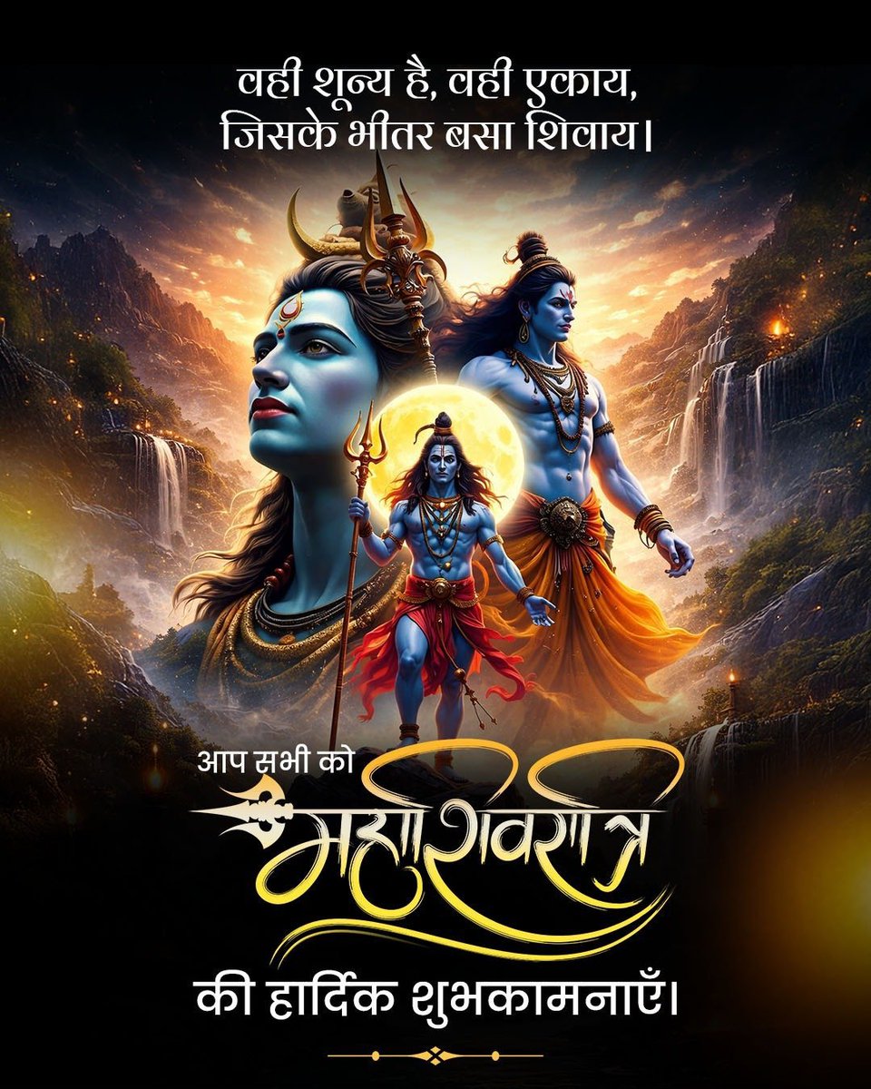 ‘महाशिवरात्रि’ के पावन पर्व की आप सभी को हार्दिक शुभकामनाएं। 🙏🏻🔱🕉

महादेव की असीम कृपा से सभी के जीवन में सुख, शांति, समृद्धि और नई ऊर्जा का संचार हो।

हर हर महादेव!

#महाशिवरात्रि #MahaShivaratri