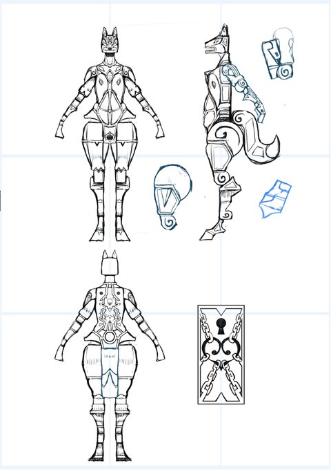 Nominuさん(@NominuArt)さんのゴーレム化が好きなので 自分なりにアレンジしたゴーレムの3面図とか作ってるチマチマつくってる^q^
いつか冒険者パーティーが全滅して全員ゴーレム化とか描きたいにゃあ 